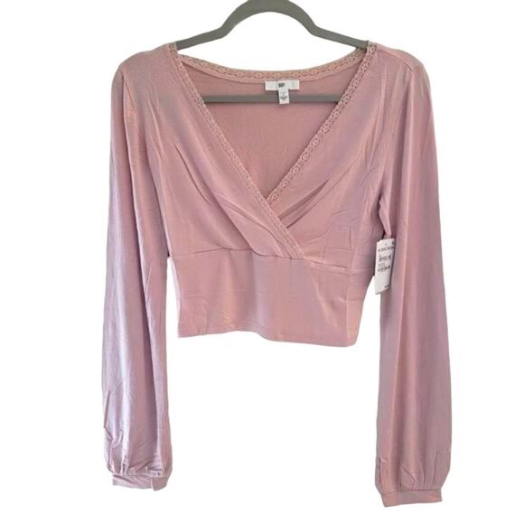 NWT BP soft pink lace trim femine crop top blouse  NWT Women's Small - Picture 3 of 12